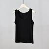 Nova Colete de Tencel Leve e Fino Respirável para Primavera e Verão Feminino Ombro Largo Gola Redonda Emagrecedor Peça Externa Top com Alça Base Interna