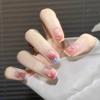 Corazón Femenino Aurora Glitter Moño Francés Parche de Manicura Parche de Uña Postiza Hecho a Mano Parche de Uña Portátil Producto Terminado