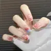 Outono e Inverno Senso Avançado Unhas Postiças Removíveis Unhas de Unha Gradiente Usáveis Adesivos de Unha Luxo Leve Unhas Usáveis