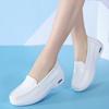 Zapatos de Enfermera Verano Mujer Hospital 2025 Nuevo Tacones de Cuña de Suela Blanda Transpirables y Desodorantes Blancos Zapatos Planos Casuales que no Cansan