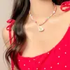 Colar Colorido de Concha com Contas Estrela do Mar Pérola Corrente de Clavícula Feminina Estilo Férias na Praia Acessórios Dopamina