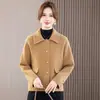 2026 Moda Mãe Meia-Idade e Idosos Outono e Inverno Estilo Chinês Gola Lapela Novo Estilo Início do Outono Solto Tamanho Plus Redutor de Idade Cardigan Peça de Roupa Externa Versátil