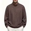 Camisa de malha com gola alta e zíper, estilo europeu e americano, para venda transfronteiriça na Amazon, camiseta de manga comprida, top casual solto para homens