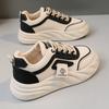 Primavera 2024 Nuevo Estilo Coreano Ins Transpirables Zapatos Blancos Zapatillas Casuales de Caña Baja Versátiles Zapatos de Plataforma de Suela Gruesa