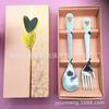 Presente de casamento de aço inoxidável colher de amor em forma de coração colher de café criativa colher de mistura casal talheres terno colher de amor