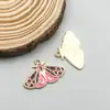 1 novo pingente colorido de gota de óleo em liga série rosa folha de damasco borboleta pingente acessórios de joias diy