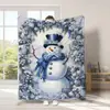 Manta de Muñeco de Nieve Navideño Transfronteriza 2026, Manta de Peluche de Papá Noel Impresa Digitalmente, Manta para Siesta para Todas las Estaciones