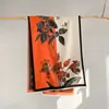Bufanda chal jacquard retro imitación cachemir para mujer, nuevo estilo otoño e invierno, bloques de color flor de magnolia, versión coreana de moda, pañuelo de cuello versátil