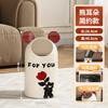 Bonito Cubo de Basura con Orejas de Conejo para Uso Doméstico, Contenedor de Almacenamiento de Pie para Sala de Estar, Decoración Creativa, Cubo de Basura Grande de Doble Compartimento