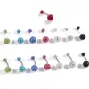 Venta Caliente Transfronteriza Shambhala Bola de Diamante Completo Varilla Exterior de Plástico Acrílico Joyería de Acero Inoxidable para Piercing Clavo de Ombligo Anillo de Ombligo