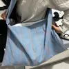 Bolsa de Lona Jeans Estilo Casual e Preguiçoso para Estudantes Universitárias, Bolsa de Ombro para o Dia a Dia, Bolsa Transversal Casual e Versátil, Bolsa Jeans