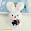 Muñeco de Conejo Hecho a Mano que Chilla, Lindo Conejito de Peluche, Colgante para Llaves de Niña, Colgante de Conejo de Orejas Largas para Bolso