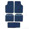 Tapetes de carro quadriculados transfronteiriços, antiderrapantes, resistentes à sujeira, fáceis de limpar, tapetes de piso de veludo cristal, tapetes decorativos simples para carro