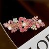 Clip para coleta de flores estilo coreano, accesorios para el cabello de perlas, horquilla de aleación, horquilla de cristal, moda, clip de primavera, tamaño pequeño, clip horizontal, tocado