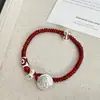 Nova Pulseira de Ágata Natural Pulseira Vermelha Trançada de Alto Padrão Original Designer de Nicho Pulseira Banhada a Cobre e Prata