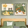 Nordic Lovely Sofá Móvil para Sala de Estar Pintura Decorativa para Pared de Fondo Pintura de Paisaje Moderna Fresca Pintura al Óleo para Dormitorio Pintura Colgante