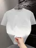 Moda de Verano 2025 Estilo Nacional Diseño Bordado Camiseta de Manga Corta para Hombre Cuello Redondo Casual Versátil Manga Media Top Exterior