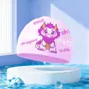 Touca de Silicone para Natação Infantil, Proteção para Ouvidos, Impermeável, Não Apertada, Silicone para Cabelo Longo Confortável, Touca Cartoon para Meninas e Meninos, Touca Cartoon Profissional para Bebês
