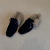 Primer Encuentro Ji Zapatos Peludos de Tacón Grueso Cuadrado Retro Otoño Invierno Nuevos Zapatos Cerrados Medias Zapatillas Mujer