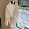 Bufanda de Textura Arrugada Estilo Coreano para Mujer, Chal Delgado de Punto para Primavera y Otoño, Atmósfera de Alta Gama, Bufanda de Seda para Vestir en Capas
