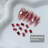 10 mini pirulitos de rocha vermelhos da internet, açúcar diamante cubo de gelo, tamanho pequeno, diamante de fundo pontiagudo, 4*6 retangular, ângulo reto, joias de unhas de vidro