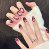 Espíritu de Estrella Crepuscular Perla de Vidrio Morada Ojo de Gato Simple Puro Deseo Diario Arte de Uñas Cortas Hecho a Mano Uñas Portátiles Venta al por Mayor