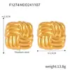 Moda transfronteriza europea y americana personalidad personalidad cuadrada rayas diagonales acero inoxidable chapado en oro aretes aretes combinación venta al por mayor