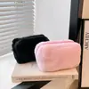 Ins Menina Cor Sólida Novo Saco de Lápis de Pelúcia Bolsa Candy Color Portátil Doce Suave Cera Cosmético Bag Lápis Bag