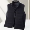 Colete de Penas Masculino com Penas de Pato Brancas Padrão Nacional, Design Integrado Sem Costura, Estilo de Negócios de Luxo de Alta Qualidade, Sem Mangas, Estilo Old Money, Roupa de Exterior Quente