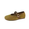 Zapatos casuales tipo Mary Jane planos de estilo francés para mujer, nuevo modelo 2026 para primavera y otoño, adecuados para combinar con faldas, mocasines de noche de suela blanda