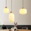 Lámpara de araña de estilo japonés con forma de tronco para restaurante, estilo nórdico, simple, color crema, pequeña lámpara de araña de cristal para dormitorio, mesita de noche, bar, pasillo.