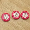 Botões coloridos de resina floral de camada dupla em estoque, botões vintage impressos de dois furos, acessórios para roupas infantis, camisas, peças de vestuário costuradas à mão