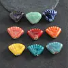 Cuentas Sueltas de Cerámica con Borde de Abanico Retro de Colores Paquete de Materiales Caseros para Estudiantes Cuentas de Concha con Agujero Grande Accesorios para Collares de Mano