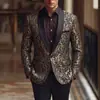 Estilo Otoño/Invierno para Hombres Europeos y Americanos Comercio Exterior Jacquard Diseño de Moda Ropa Formal Chaqueta de Traje con Cuello Chal para Hombre