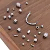 Contas Espaçadoras de Aço Inoxidável, Contas com Furo Passante Não Desbotáveis, Material de Contas Soltas para DIY Colar Pulseira, Acessórios de Joias em Aço Titânio