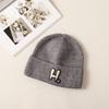 Internet Red Letter Wool Hat Coreano Bordado Knitted Hat Moda Feminina Outono e Inverno Quente Baotou Hat Proteção de Ouvido Chapéu Frio