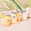Fofo Estéreo Flocado Artificial Mini Cachorrinho Resina DIY Corrente para Celular Bolsa Chaveiro Acessórios Pequenos Feitos à Mão
