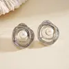 Pendientes de Perla Retorcida Estilo Metal Europeo y Americano, Pendientes de Moda Únicos Estilo Vintage, Pendientes Geométricos de Alta Gama para Mujer