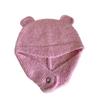 Outono e inverno novo chapéu chapéu de lã das mulheres bonito orelhas de urso de pelúcia pulôver cap ao ar livre frio quente chapéu de malha maré