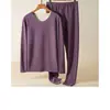 Ropa interior térmica sin costuras para hombre, engrosada, forrada de polar, a prueba de frío, de terciopelo, pijama talla grande, ropa de otoño, traje de pantalones largos, otoño e invierno