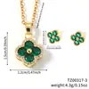 Moxi Transfronterizo Colorido Flor de Trébol de Cuatro Hojas de la Suerte Moda Cobre Incrustado Circonita Juego de Joyería de Pendientes y Collar Venta al por Mayor