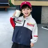 Jaqueta de Motociclista Masculina para Primavera e Outono Estilo Coreano Crianças Bonitas Tendência Cool Roupa Externa Top Estiloso para Bebês e Crianças Pequenas Comércio Exterior