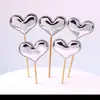 Cartão de decoração de bolo estrela de cinco pontas amor couro pu brilhante inserção de cartão estrela celebridade da internet coroa sobremesa aniversário plug-in de panificação