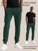 Pantalones deportivos ajustados para hombre transfronterizos, cómodos pantalones largos atléticos de punto, disponibles en tallas grandes y múltiples colores, listos para venta al por mayor y personalización de marca privada