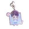 Chaveiro Acrílico Transparente Laser Flash Dupla Face Impressão Colorida Desenho Animado Personalizado Pingente de Chaveiro para Presente Publicitário