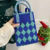 Nova bolsa de celular de cor doce, bolsa de malha, atacado, bolsa tote de grande capacidade, bolsa transversal de estudante, bolsa de lã, fábrica