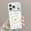 Funda de teléfono con diseño de cachorro lindo para Apple 18pm, iPhone 16, estilo coreano, diseño lindo, 17 con cordón, 14 con textura de cuero, 13