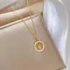 [Acero de titanio para todo el cuerpo] anillo personalidad de conejo estilo minimalista collar de oro real en horno femenino ins cadena de clavícula de celebridad de Internet