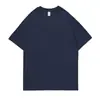 Camiseta de Manga Corta Gruesa Estilo Japonés de Algodón Puro 260g para Hombres y Mujeres, Corte Holgado, Color Sólido de Verano, Manga Media, Camiseta Básica Casual Simple