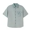 Ropa para Hombre Beijie 2026 Verano Nueva Camisa Vintage de Mezclilla Manga Corta Camisa Lavada para Hombre Chaqueta de Media Manga para Pareja